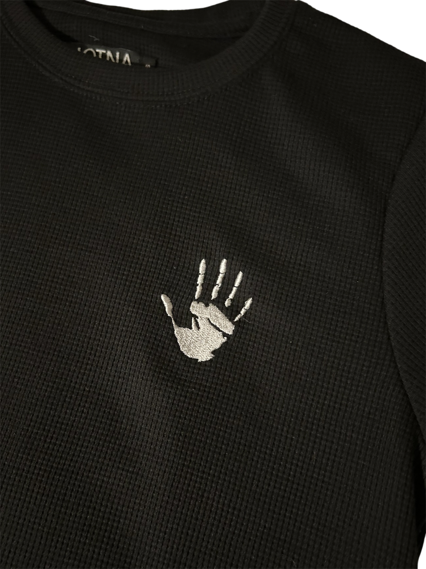 Basic black waffle tee